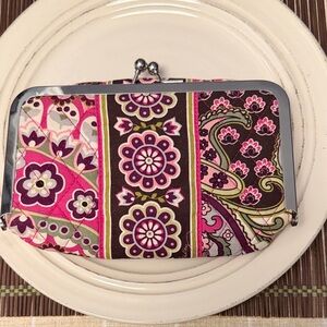 Vera Bradley Pink and Brown Floral Clutch